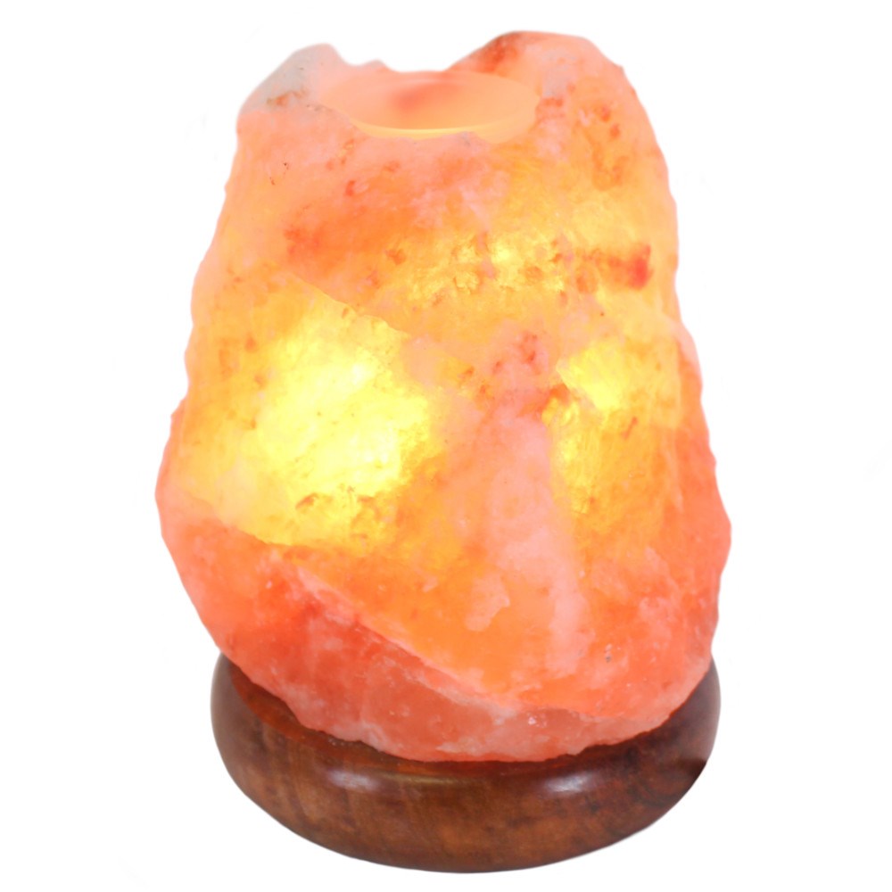 1.5-2kg Himalayan salt rock aroma lamp lit