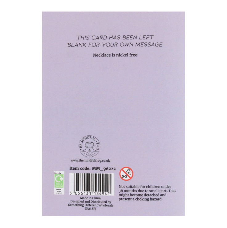 Amethyst Crystal Necklace Greeting Card back of card