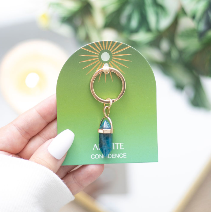 Apatite Crystal Keyring display