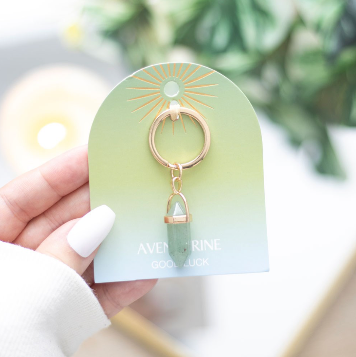 Aventurine Crystal Keyring display