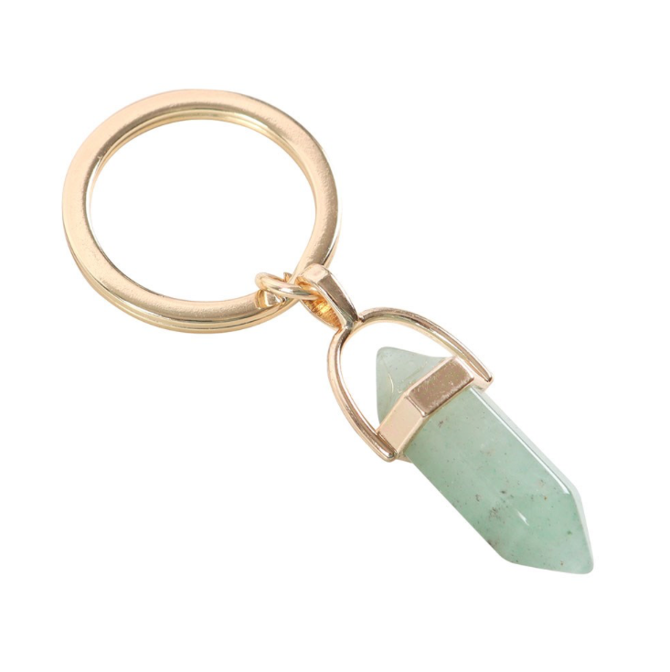 Aventurine Crystal Keyring side view