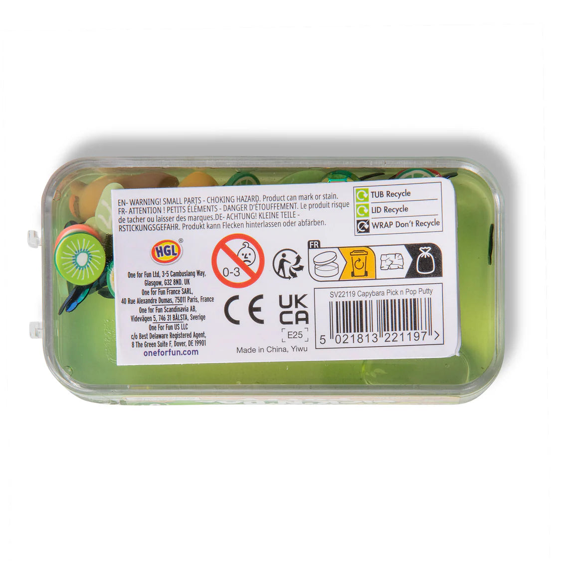 Product packaging with labels and icons on a white background