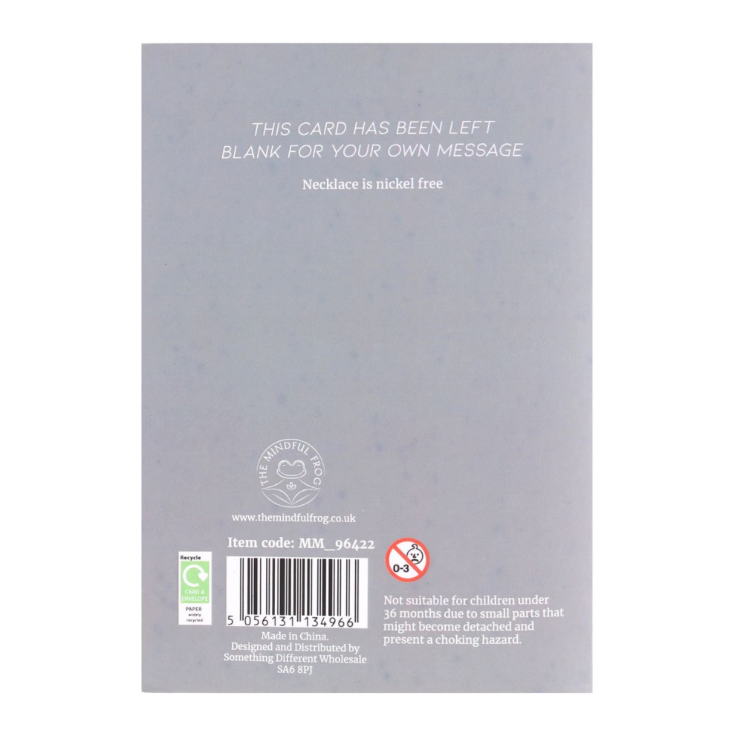 Clear Quartz Crystal Necklace Greeting Card back of card