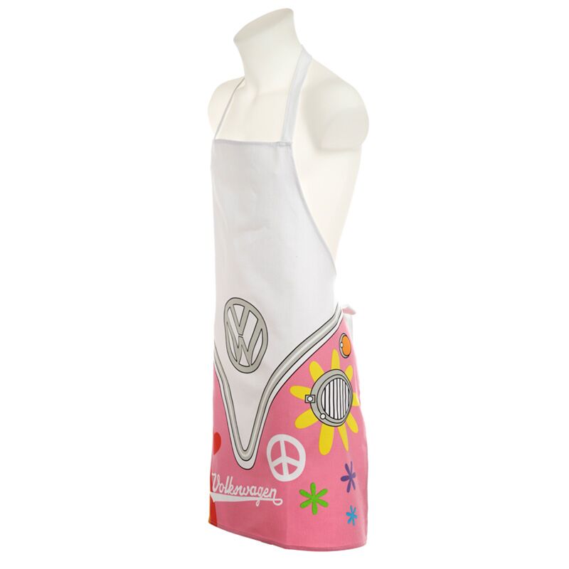 Pink white and floral Cotton Apron Volkswagen VW T1 Camper Bus Summer