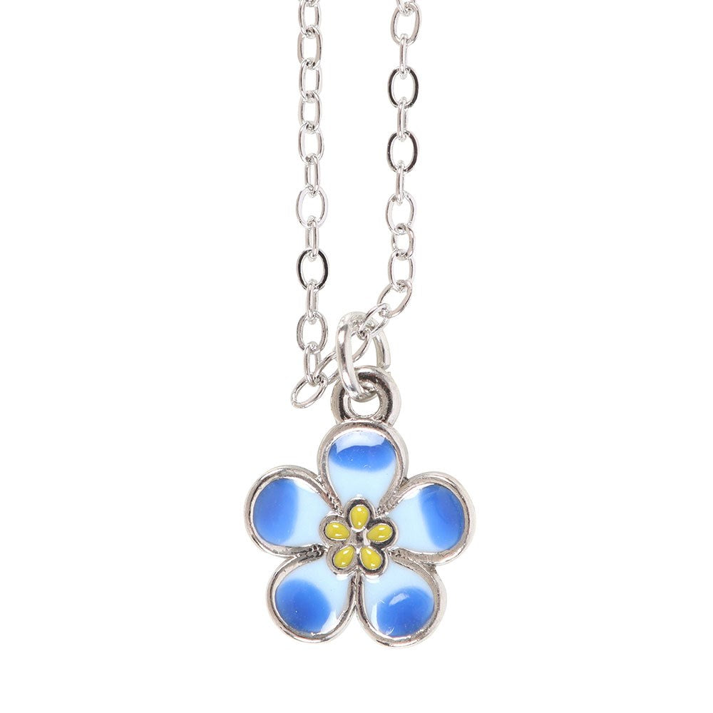 Forget-Me-Not Flower Necklace close up