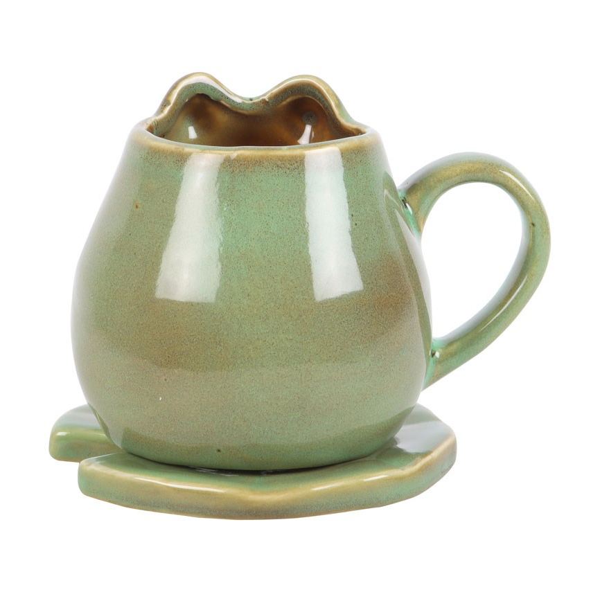Frog Shaped Mug and Lily Pad Saucer back