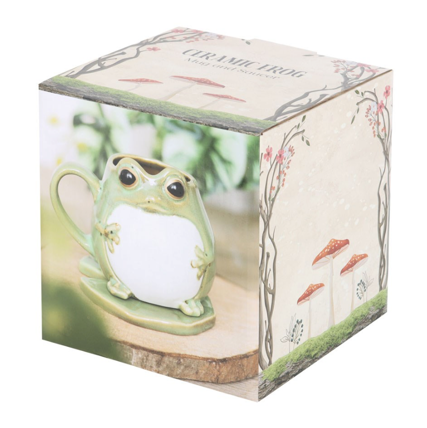 Frog Shaped Mug and Lily Pad Saucer in box