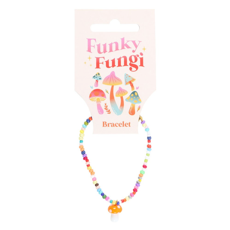Funky Fungi Mushroom Beaded Charm Bracelet
