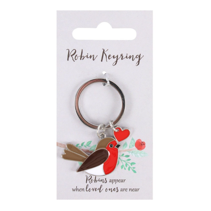 Garden Robin Keyring on card