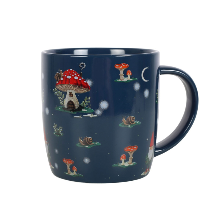 Gnome Sweet Gnome Toadstool Mug with snails