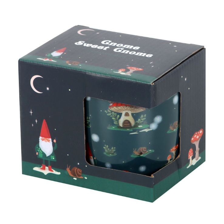 Gnome Sweet Gnome Toadstool Mug box