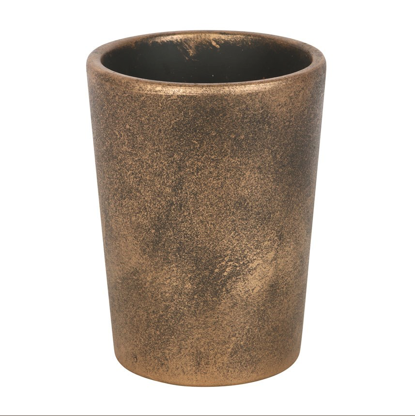 Green Man Bronze Terracotta Plant Pot back