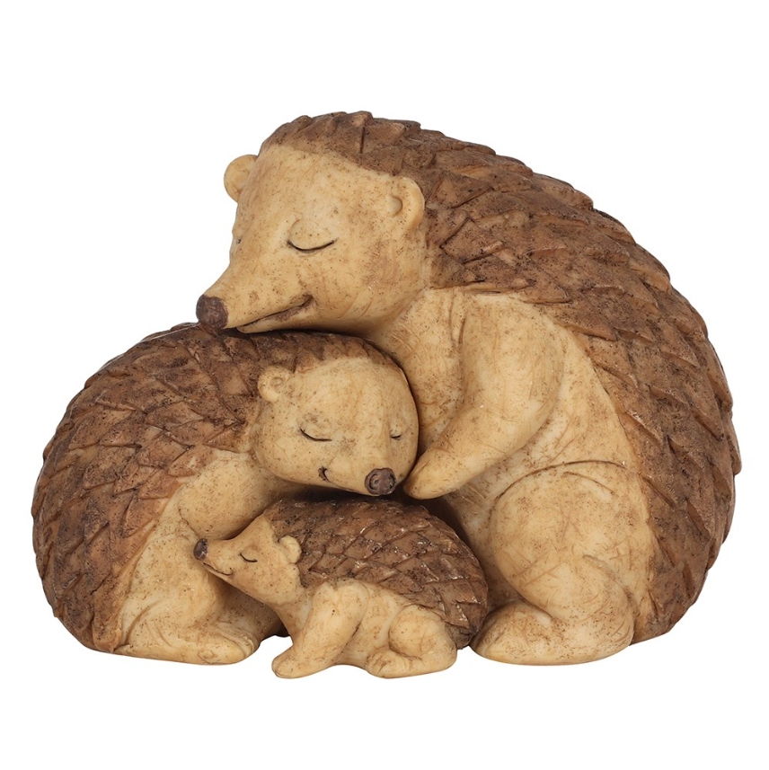 Hedgehog Family Ornament three hedgehogs parents and child front