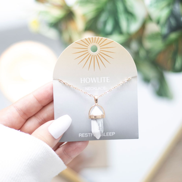 Howlite Crystal Pendant Necklace