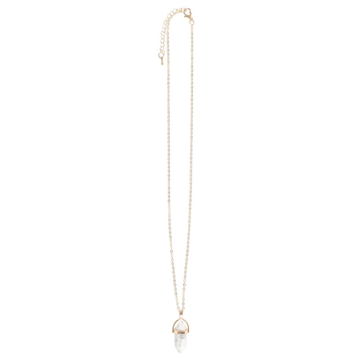 White coloured Howlite Crystal Pendant Necklace