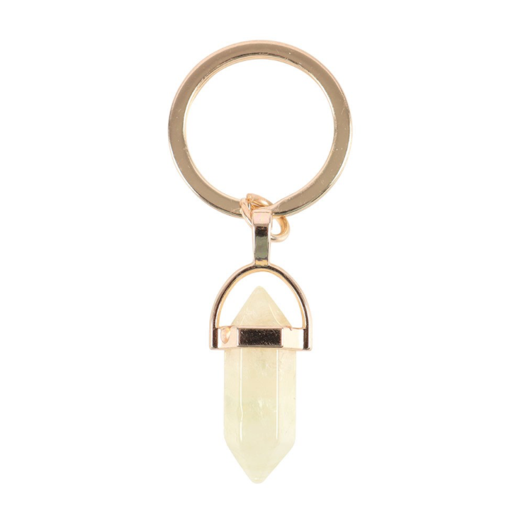 Lemon Quartz Crystal Keyring