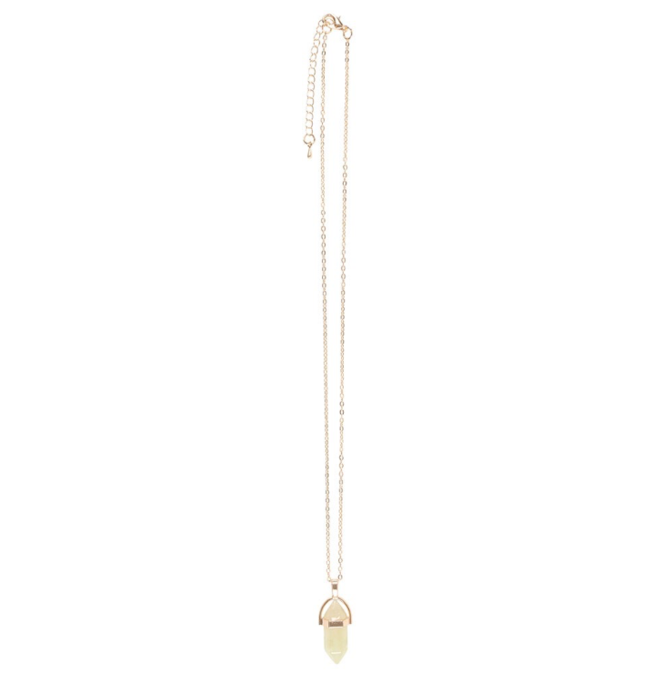 Lemon Quartz Crystal Pendant Necklace