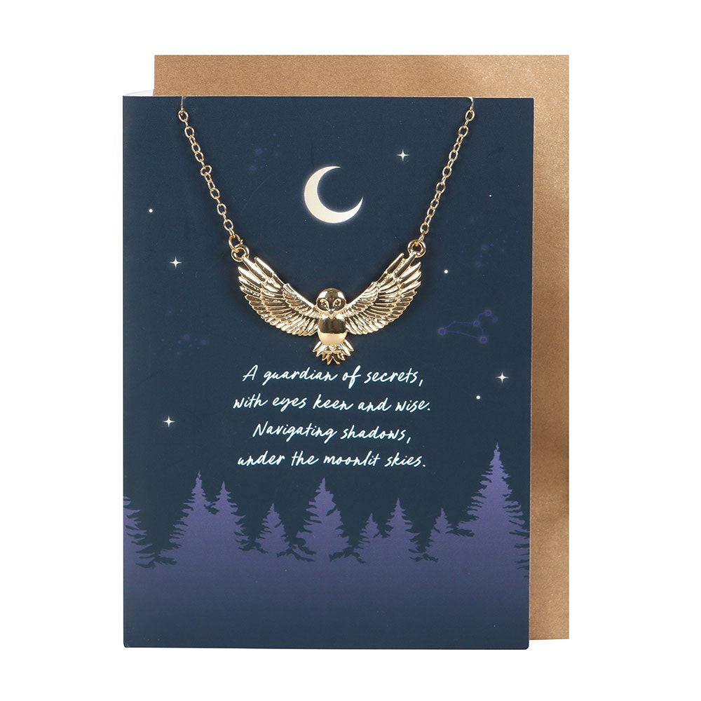 Night Owl Necklace Greeting Card front