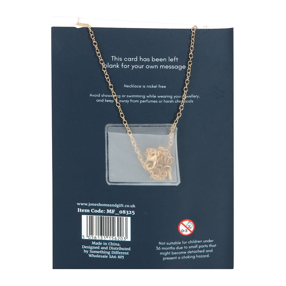 Night Owl Necklace Greeting Card back