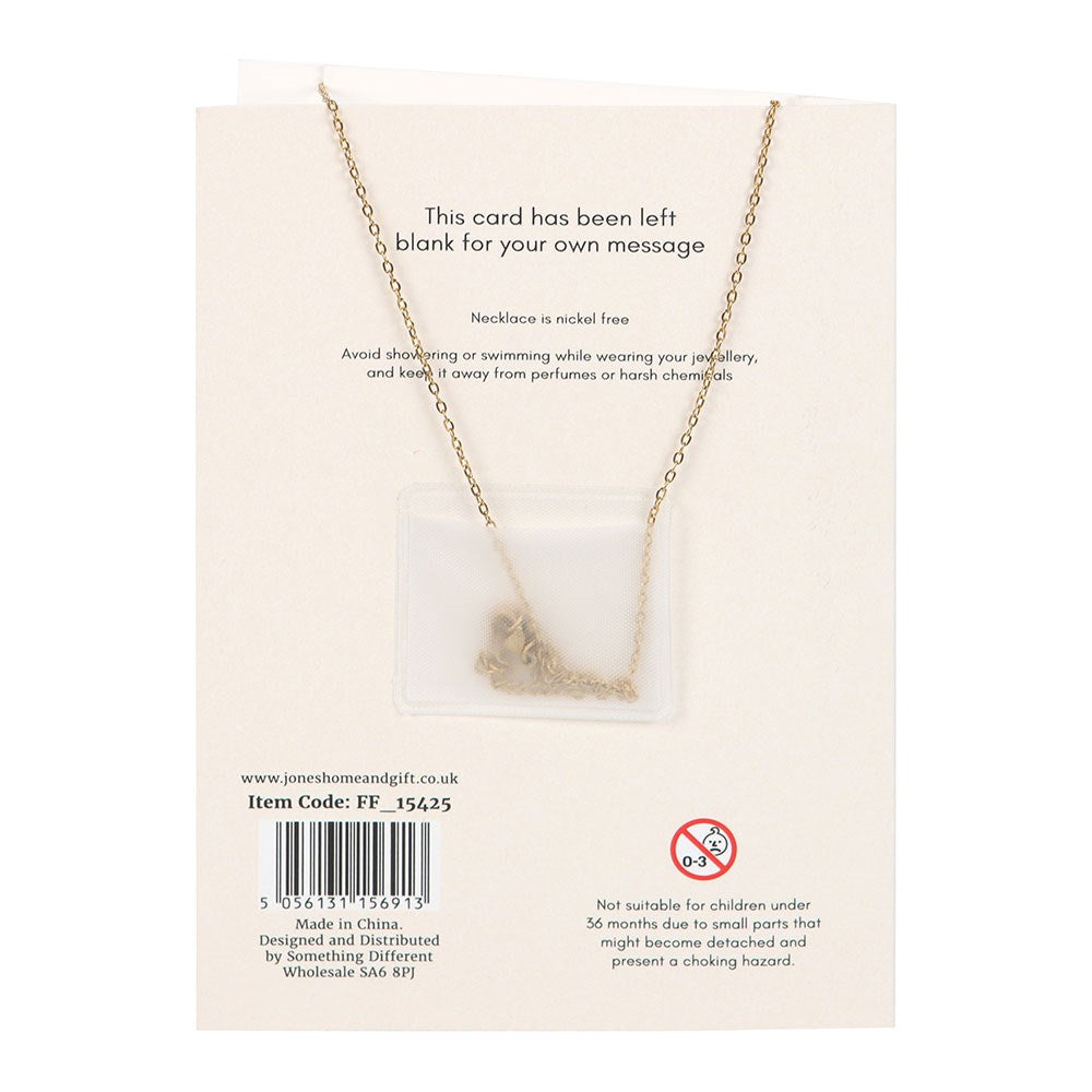 Orange Aura Crystal Mushroom Necklace Greeting Card back view