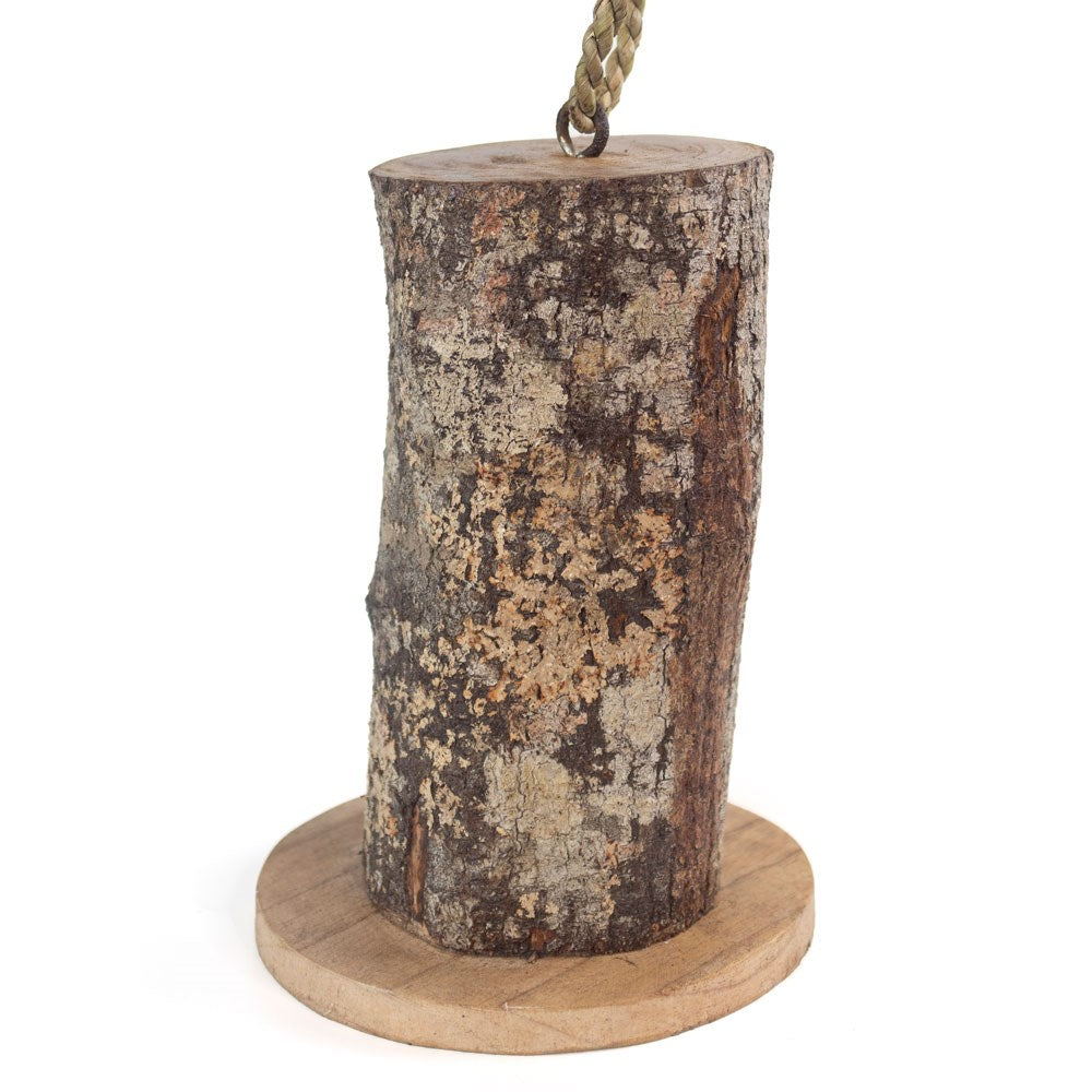 Pine Wood Closed Eye Owl Bird House back