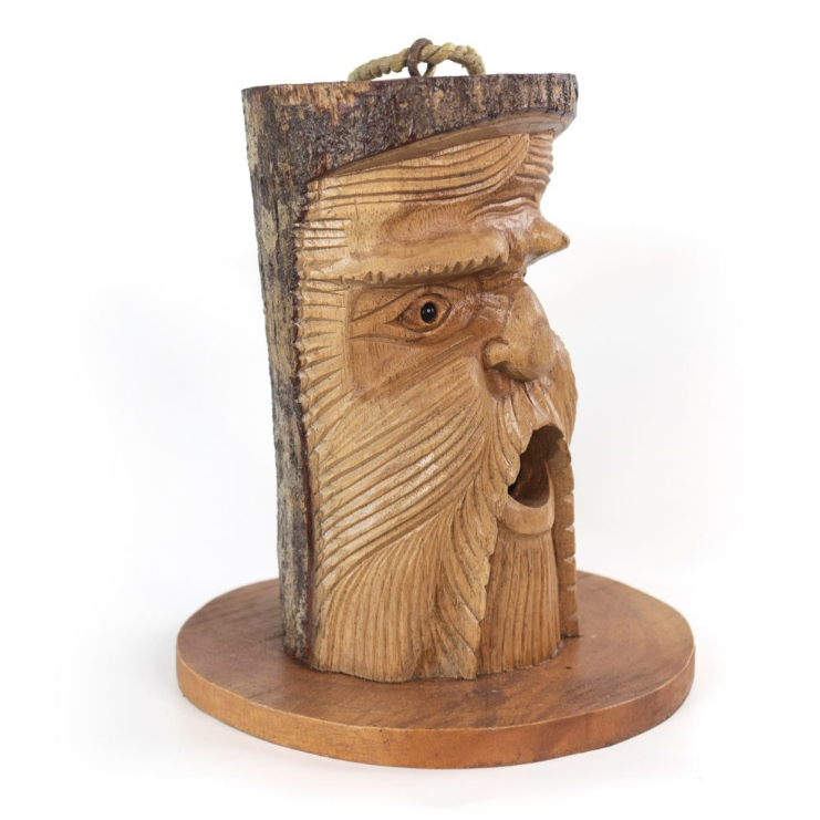 Pine Wood Green Man Bird House side