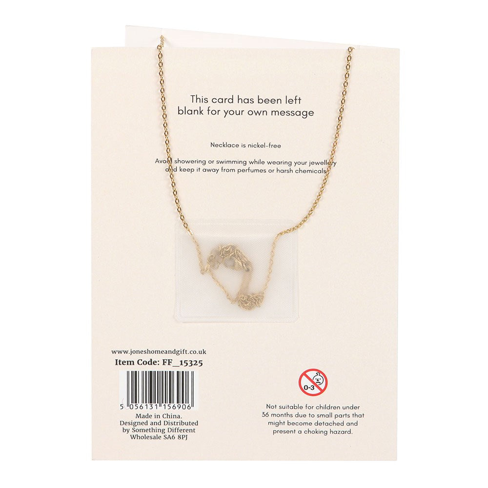 Pink Crystal Mushroom Necklace Greeting Card back of card