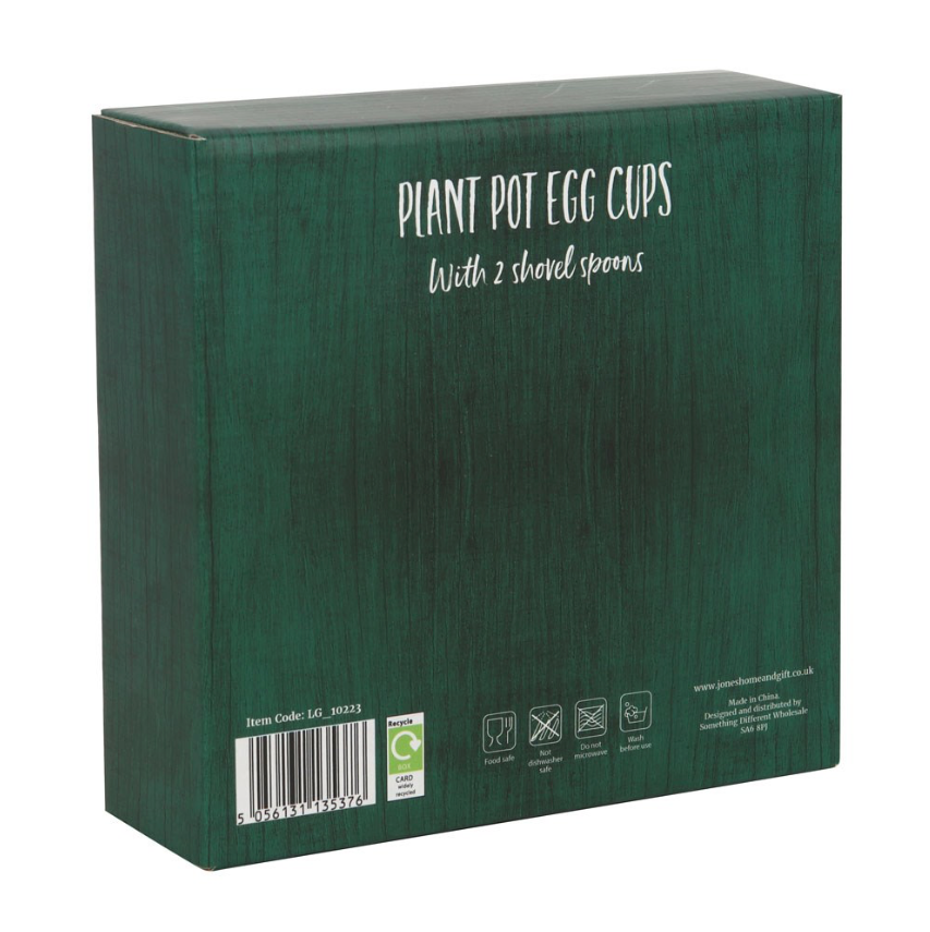 Plant Pot Egg Cup Set with Shovel Spoon box back