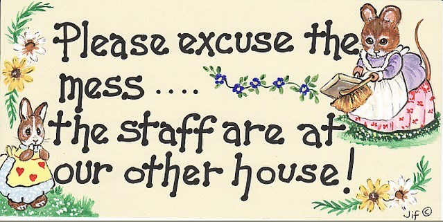 Please Excuse The Mess Sign