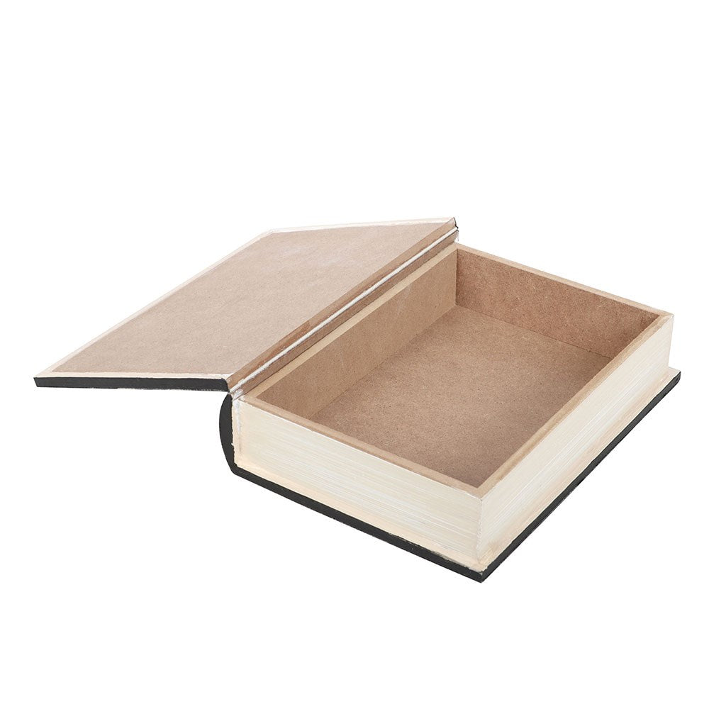 Open stoarge box with a lid on a white background