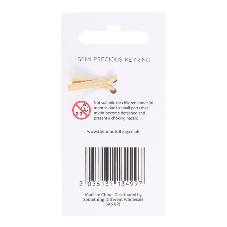 Rose Quartz Semi Precious Crystal Keyring card back