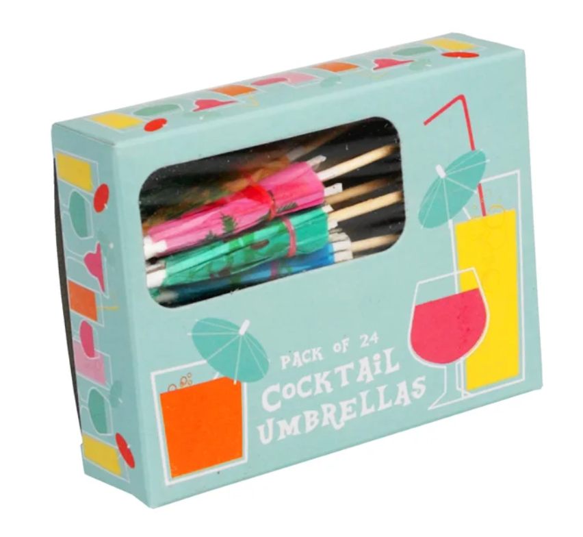 Pack of 24 Retro Cocktail Parasols box