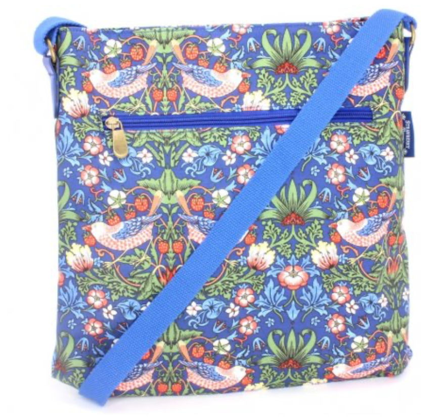 Blue Strawberry Thief Crossover Bag