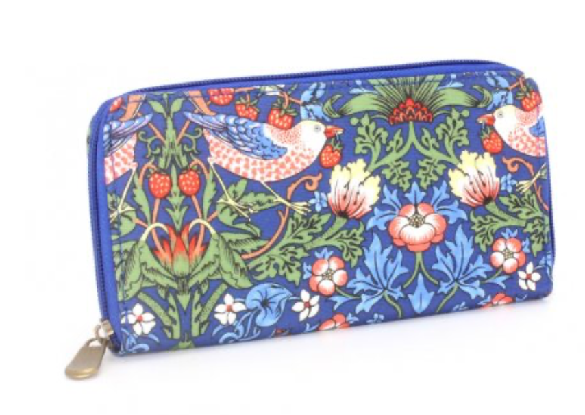 Blue Strawberry Thief Wallet, Large