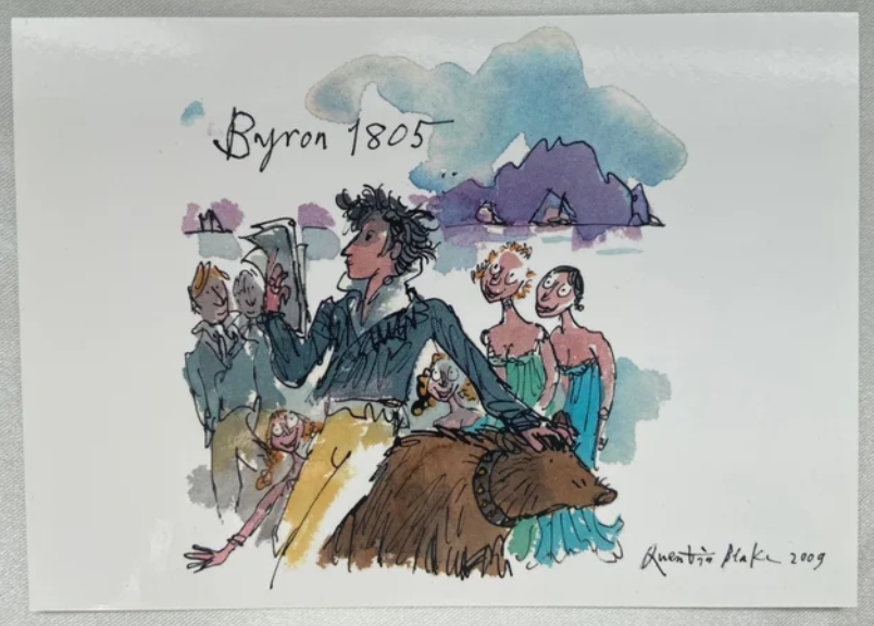 Byron postcard - University of Cambridge Quentin Blake Design