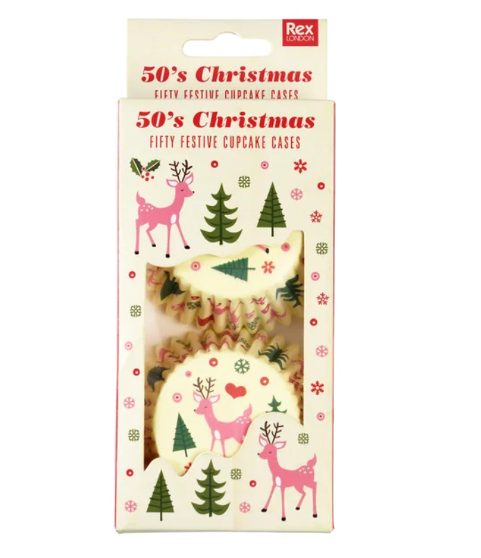Cupcake Cases (pack of 50) - 1950s Christmas