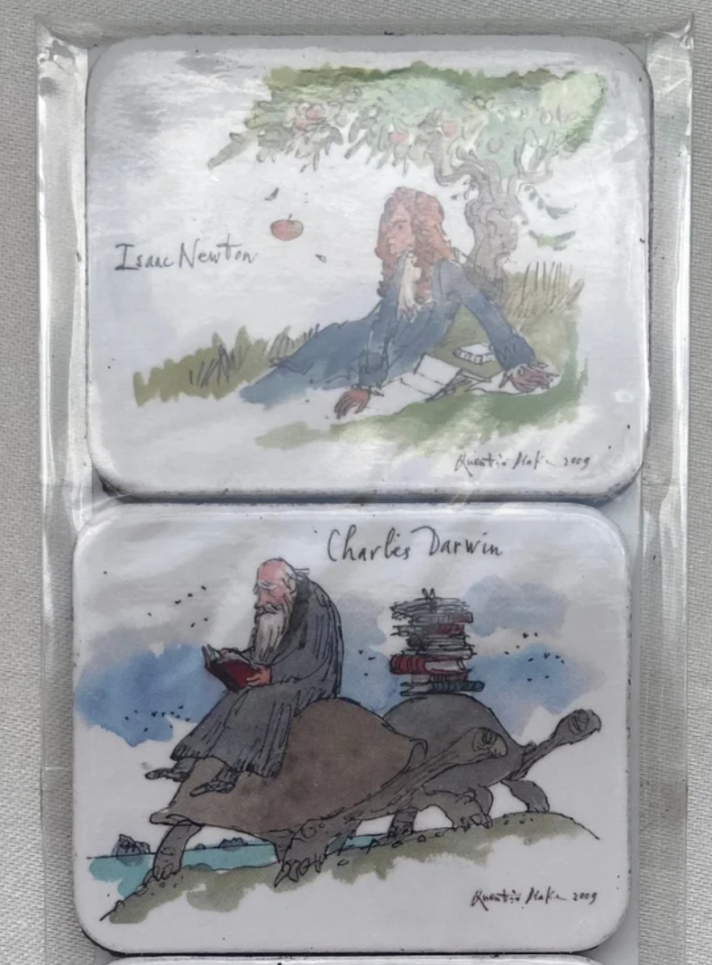 Great Cambridge Scientists Fridge Magnets pack of 4 - Quentin Blake Design - University of Cambridge