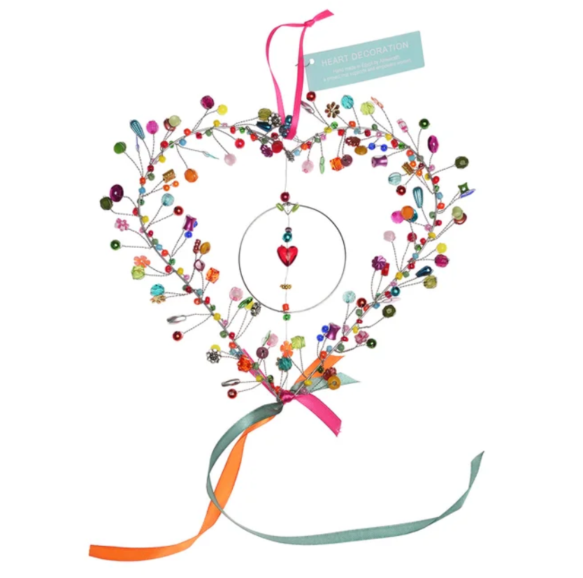 Handmade Beaded Heart Decoration