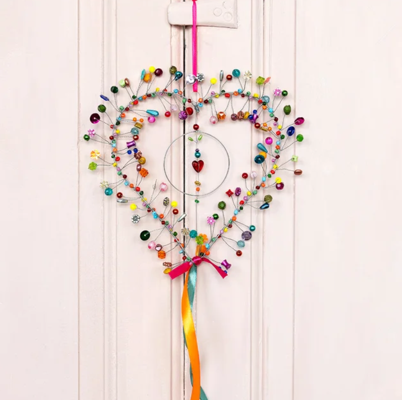 Handmade Beaded Heart Decoration