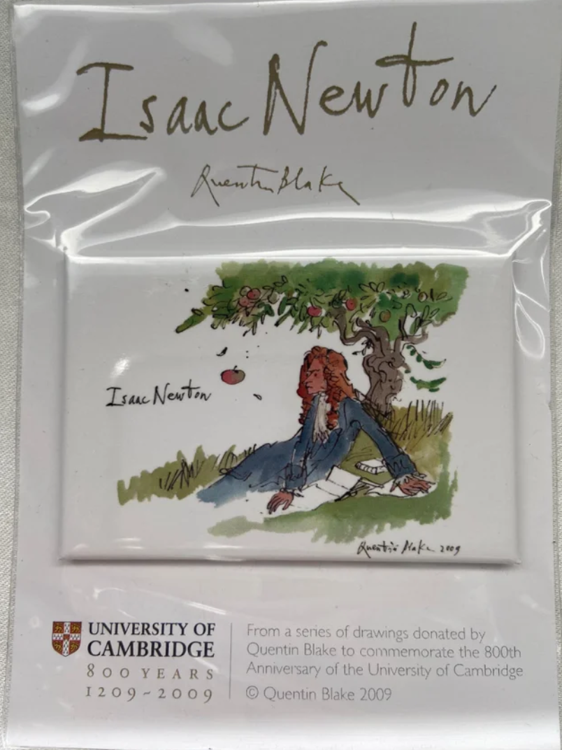 Isaac Newton Fridge Magnet - Quentin Blake Design - University of Cambridge - Quentin Blake