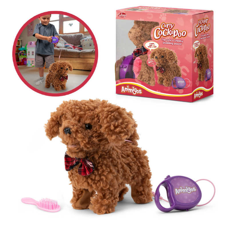 Animigos Walking, Barking Curly Cockapoo