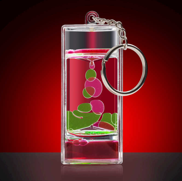 Liquid Motion Keychain pink and green