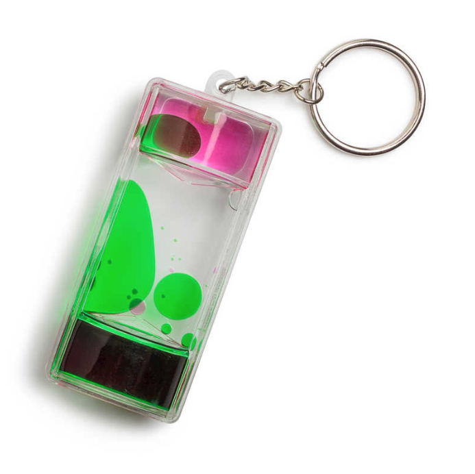 Liquid Motion Keychain pink and green