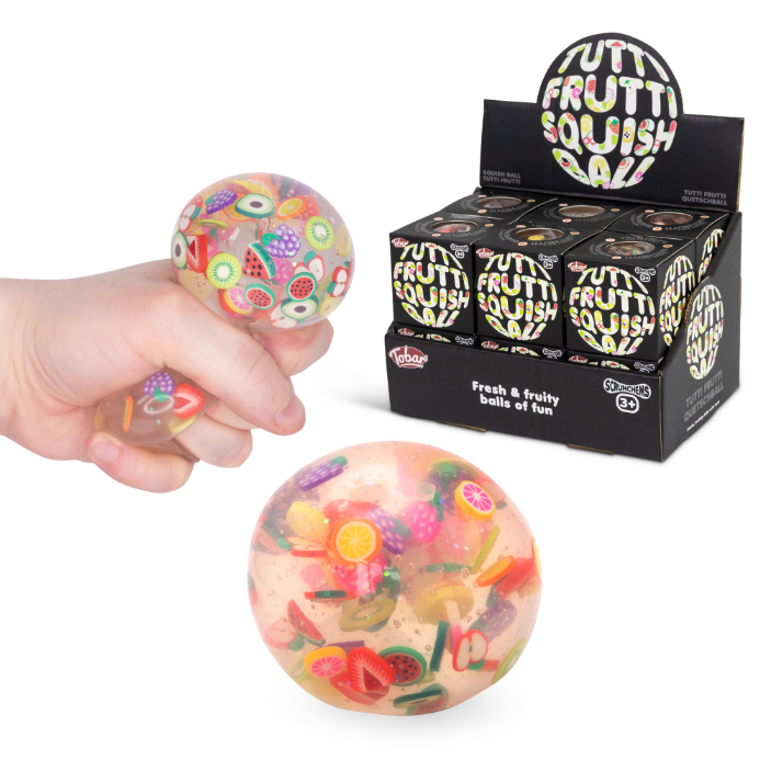 Scrunchems Tutti Frutti Squish Ball display