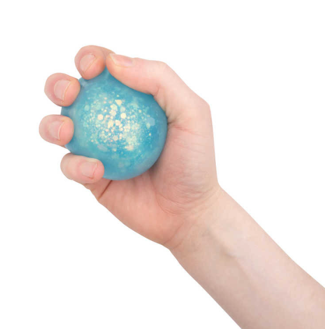Scrunchems Galaxy Light Up Squish Ball in hand