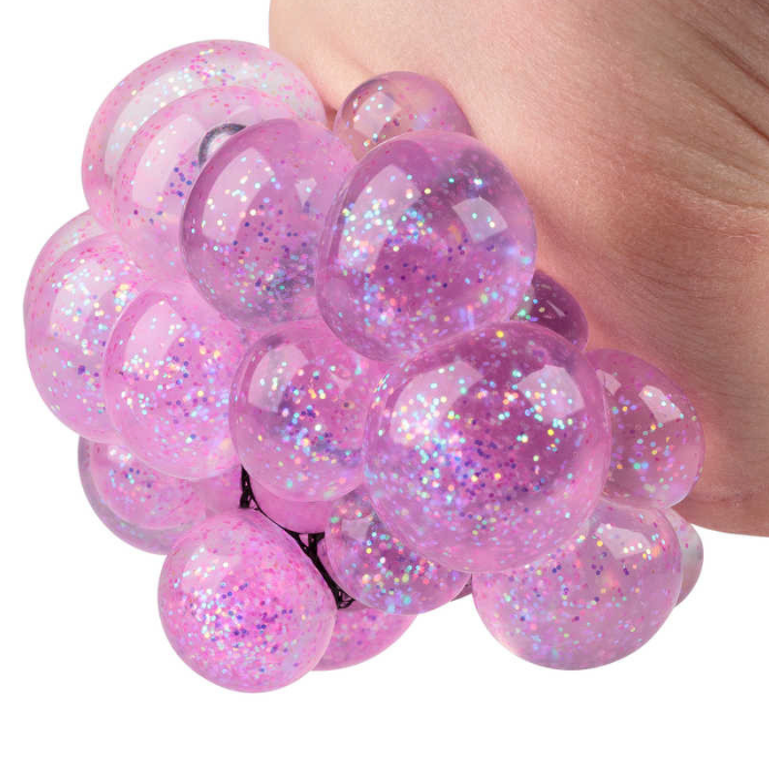 Glitter Squishy Mesh Ball pink squish