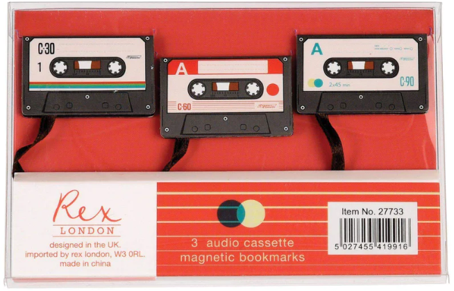 Retro Style Mini Cassette Tape Bookmarks - Set of 3 in pack