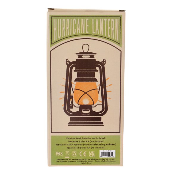 LED hurricane lantern - Aqua box back