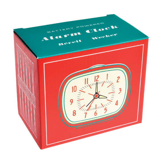 Retro Alarm Clock - Red box back