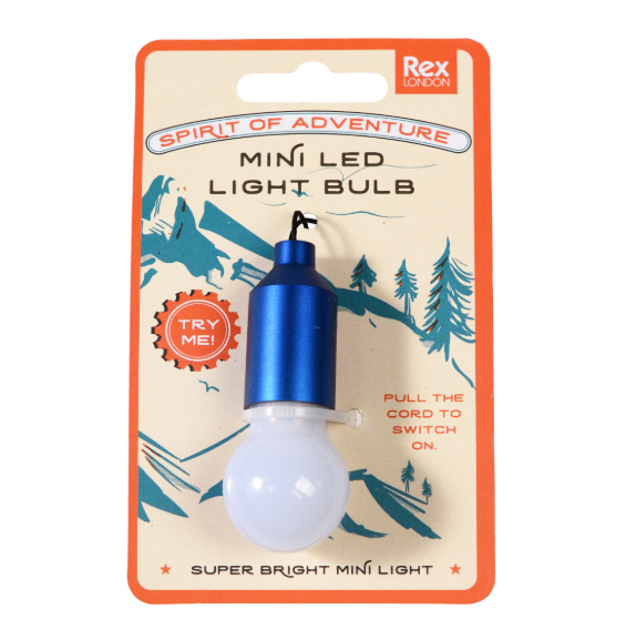 Mini Light Bulb Keyring Blue